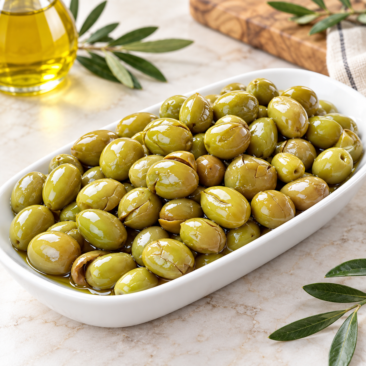 Hatay Yeşil Halhalı Kırma Zeytin