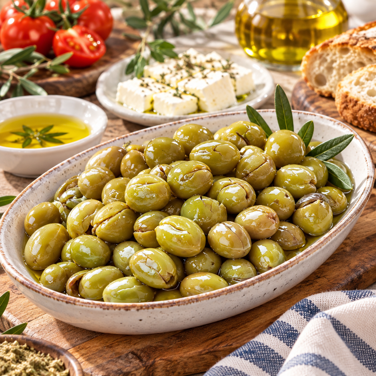 Hatay Yeşil Halhalı Kırma Zeytin